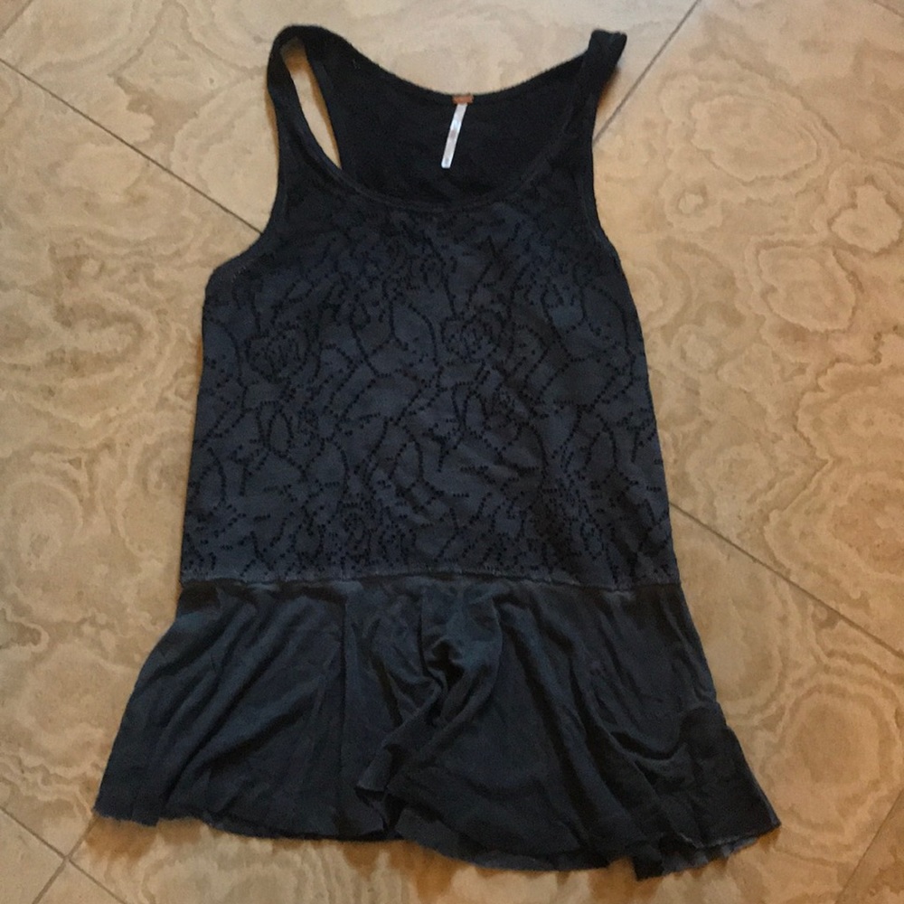 Free People Black T Back Tank